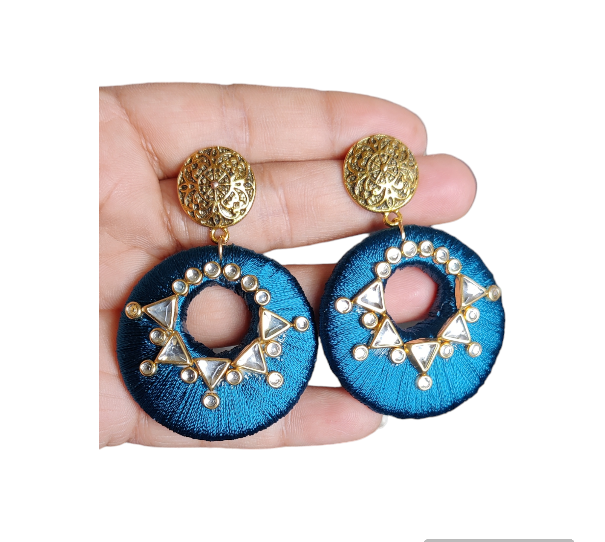 Dancing Peacock in Blue Enamel and Royal Elephant Jhumka Earrings – Deara  Fashion Accessories